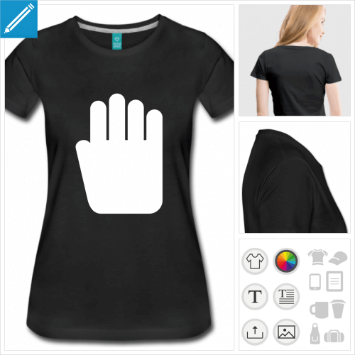 T-shirt stop, picto de main simplifi  imprimer en ligne.