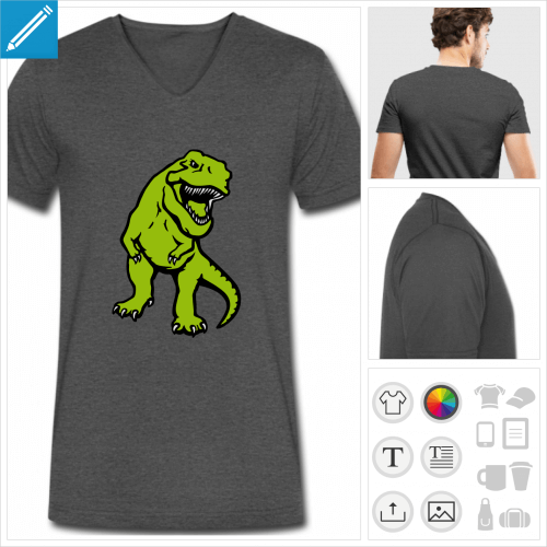 t-shirt pour homme dinosaure  personnaliser