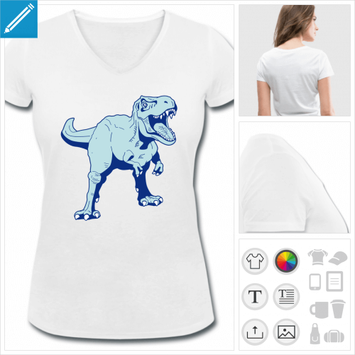 t-shirt femme T-rex  personnaliser, impression unique