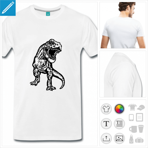 T-shirt T-rex  personnaliser, crez votre t-shirt dinosaure en ligne.