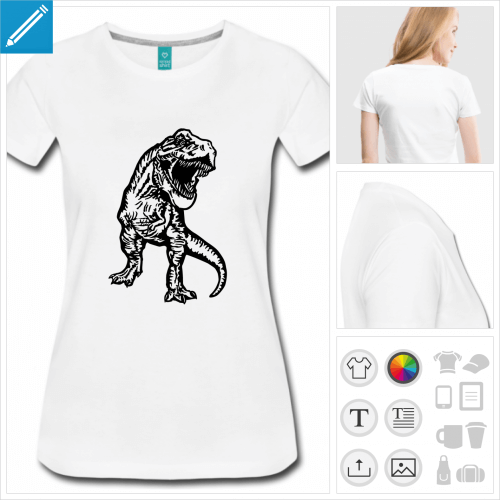 t-shirt manches courtes dinosaure  imprimer en ligne