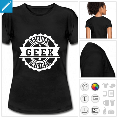 t-shirt simple geek vintage personnalisable