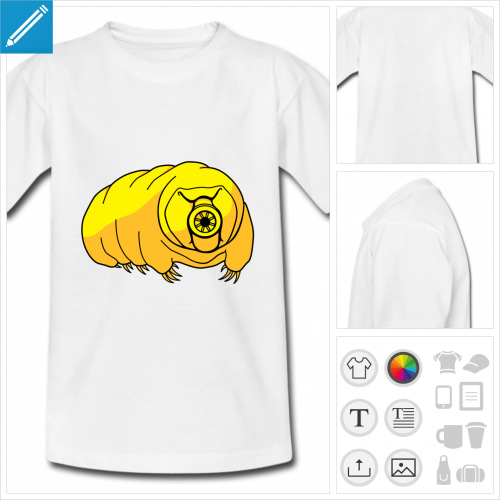 t-shirt blanc basique tardigrade personnalisable