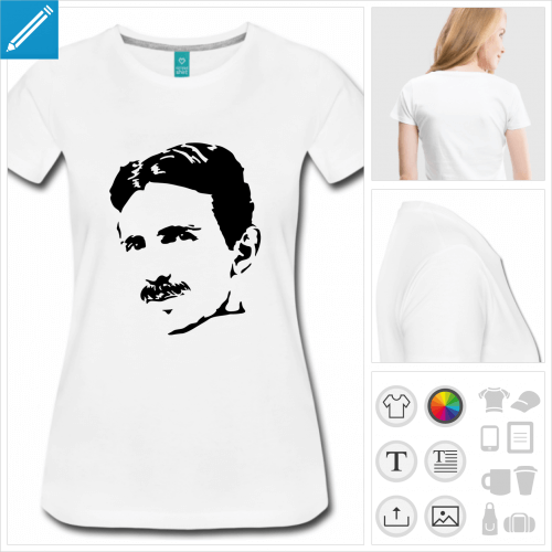 t-shirt rose Tesla day  imprimer en ligne