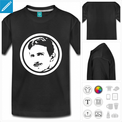 t-shirt rouge Nikola Tesla  crer en ligne