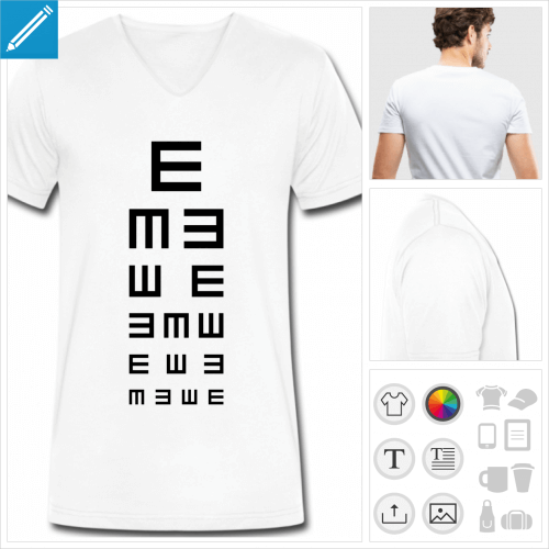 t-shirt pour homme test vision personnalisable