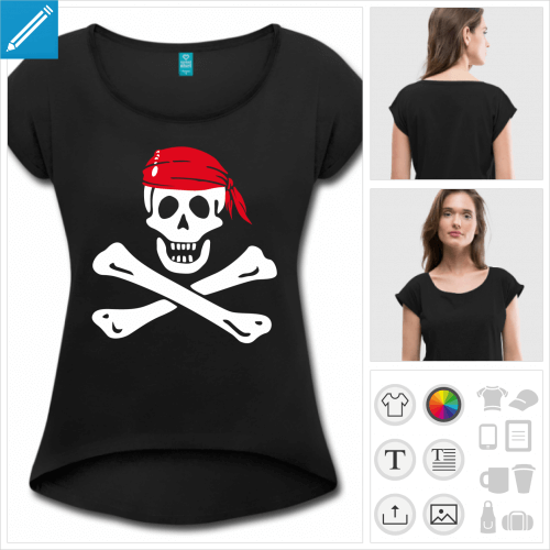 t-shirt femme jolly roger  crer soi-mme