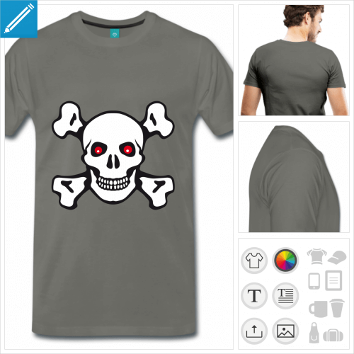 t-shirt homme drapeau pirate  personnaliser en ligne