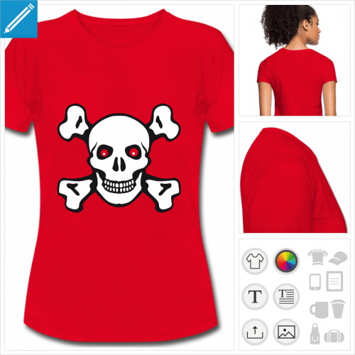 t-shirt basique drapeau pirate  personnaliser et imprimer en ligne