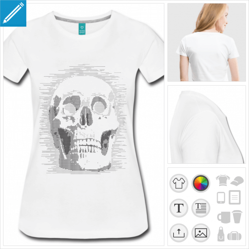 t-shirt femme gris geek  crer en ligne