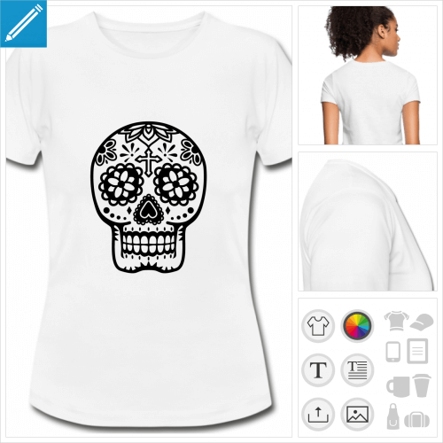 t-shirt basique calavera  personnaliser