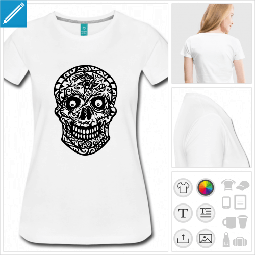 t-shirt tte de mort  personnaliser en ligne