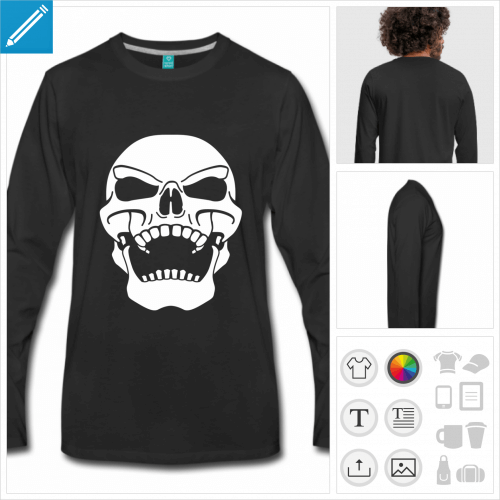 t-shirt homme tte de mort  personnaliser en ligne