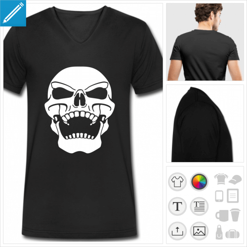 t-shirt tte de mort personnalisable