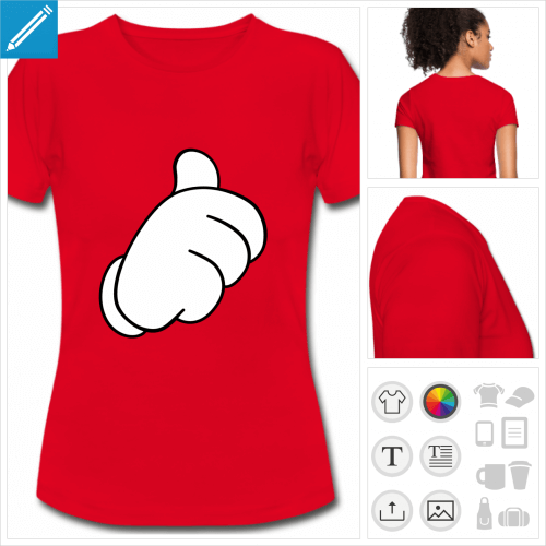 t-shirt rouge pouce en l'air  crer soi-mme