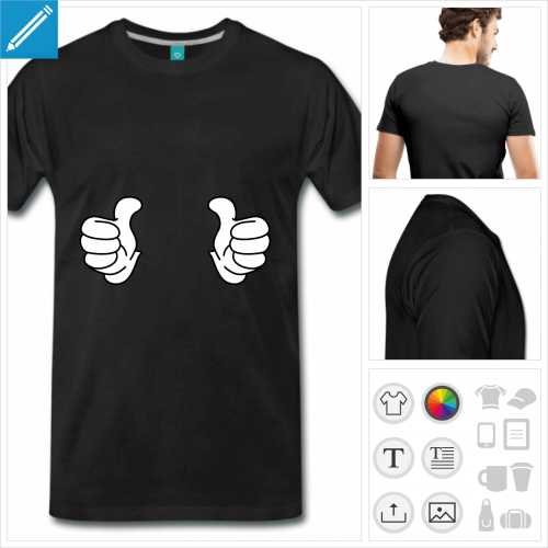 t-shirt basique thumbs up  crer soi-mme