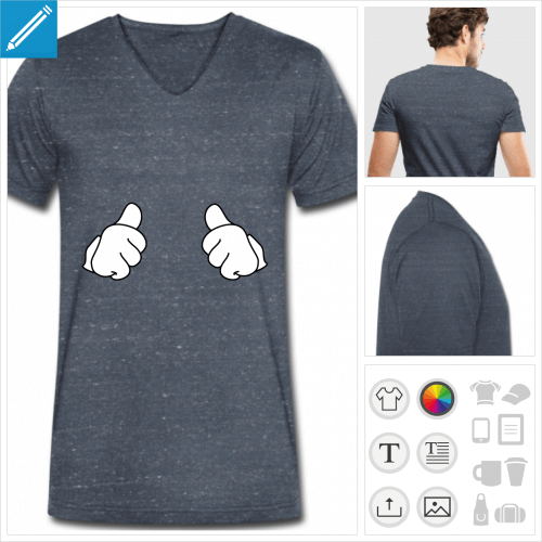 t-shirt homme thumbs up  personnaliser