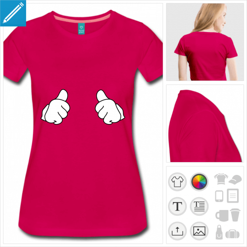 t-shirt basique pouces  imprimer en ligne