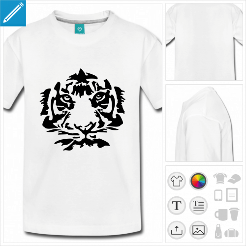 t-shirt simple tigre visage  personnaliser