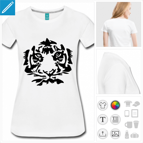 t-shirt simple tigre  personnaliser en ligne