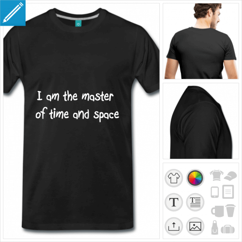 T-shirt Time Travel, I am the master of time and space, citation de Heroes.