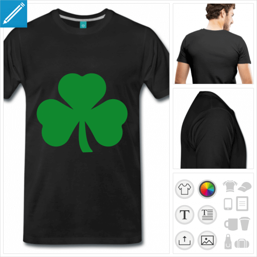 t-shirt noir trfle irlandais  crer en ligne