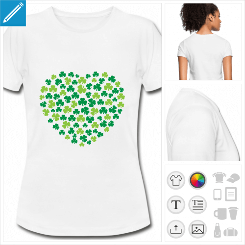 t-shirt femme trèfles personnalisable
