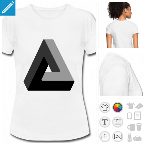 t-shirt blanc triangle penrose  crer soi-mme