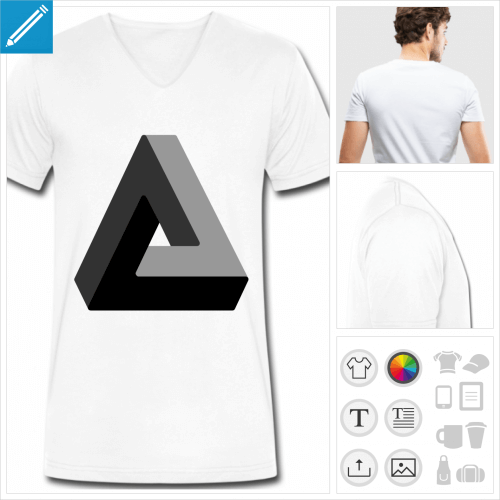 t-shirt pour homme triangle impossible  personnaliser et imprimer en ligne