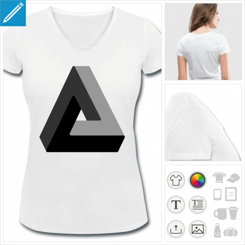 t-shirt simple triangle penrose  personnaliser