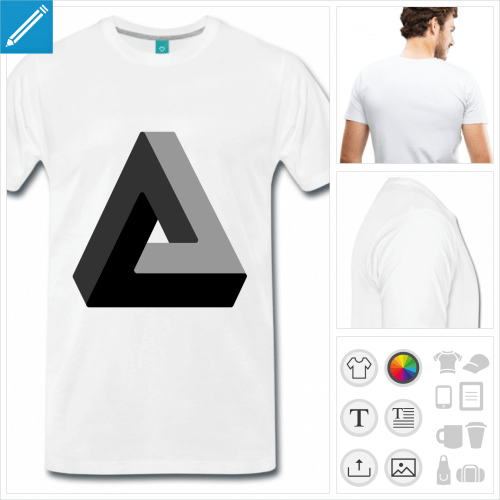 t-shirt orange triangle illusion  crer en ligne