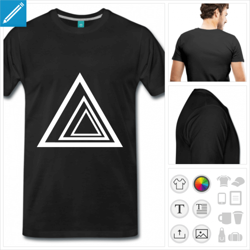 T-shirt triangles  imprimer en ligne, trois triangles produisant un effet de profondeur.