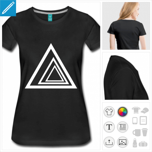 t-shirt manches courtes triangles  personnaliser et imprimer en ligne