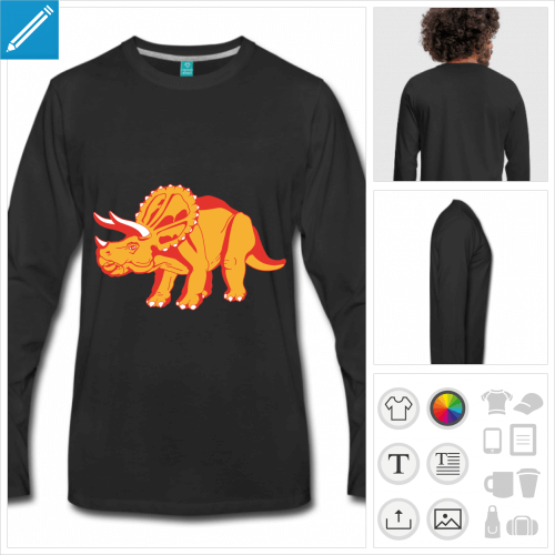 t-shirt manches longues dinosaure  crer soi-mme