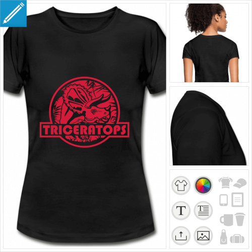 t-shirt triceratops  personnaliser