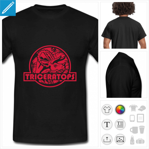 t-shirt manches courtes dinosaures  crer en ligne