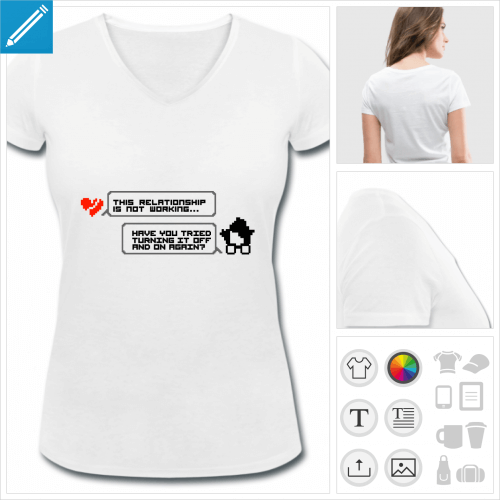 t-shirt femme turning it off  personnaliser