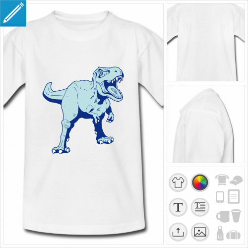 t-shirt blanc basique tyrannosaure  personnaliser, impression unique