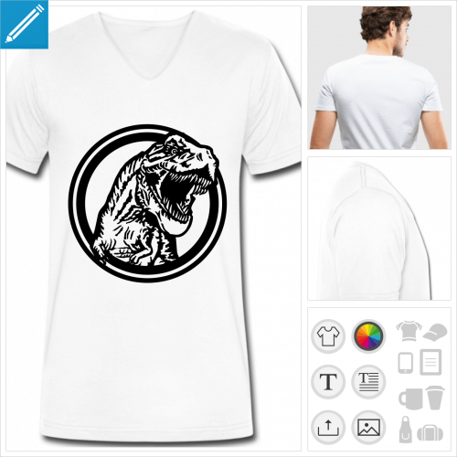 t-shirt pour homme dinosaure  personnaliser