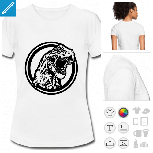 t-shirt blanc tyrannosaurus rex  crer en ligne