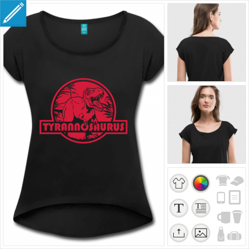 cropped top tyrannosaurus rex personnalisable