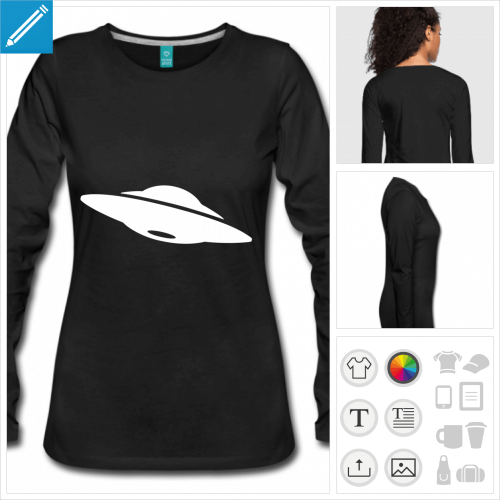 tee-shirt manches longues ufo personnalisable