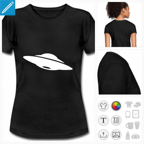 t-shirt manches courtes ufo  personnaliser et imprimer en ligne