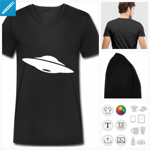 t-shirt manches courtes alien à personnaliser et imprimer en ligne
