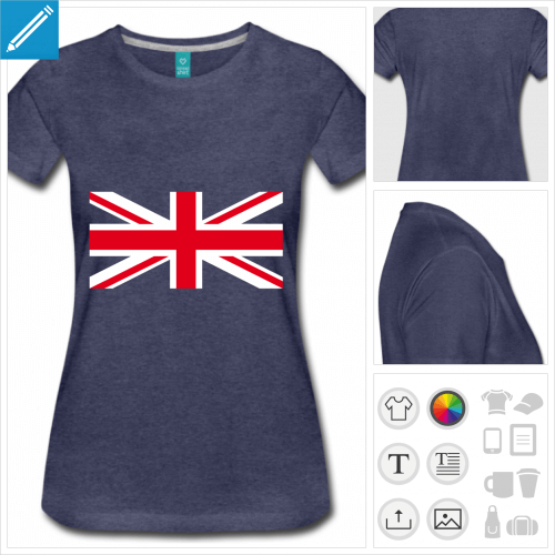 t-shirt drapeau anglais personnalisable