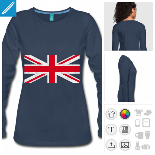 t-shirt union jack à personnaliser