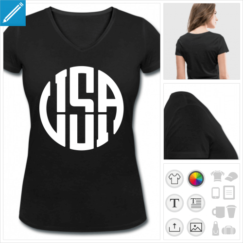 t-shirt femme united states  crer en ligne