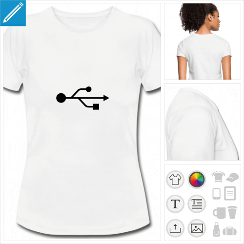 t-shirt basique usb personnalisable