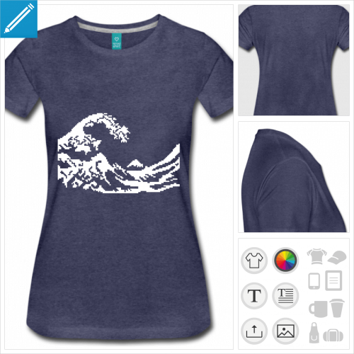 t-shirt hokusai geek à créer en ligne