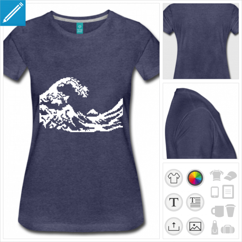 t-shirt hokusai geek  crer en ligne